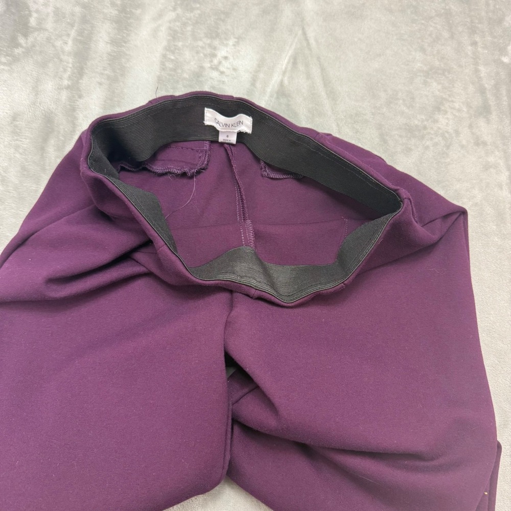 Calvin‎ Klein Women Purple Size 6 Pants Trousers Elastic Waist (26x26) - Picture 6 of 12